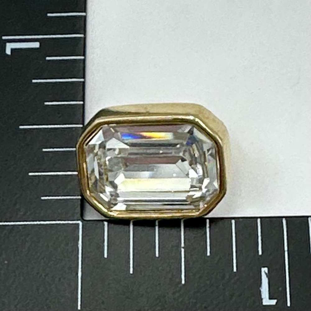 Swarovski Signed Rectangle Clear Crystal Clip On … - image 3